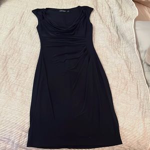 Ralph Lauren Sleeveless Dark Navy Stretch fitted midi dress